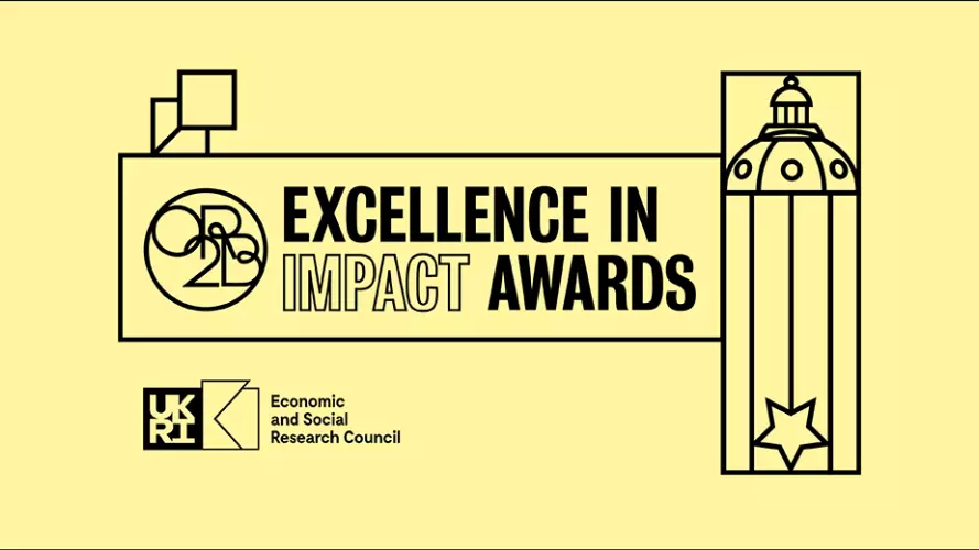 Yellow banner with the title Excellence in Impact Awards