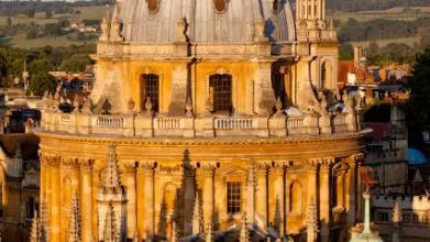 aerial shot of the Radcliffe camera at golden hour
