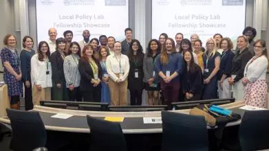 Group photo of the Local Policy Lab Fellows during the showcase event