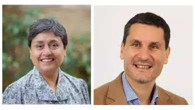 Nandini Gooptu (left) and Diego Sánchez-Ancochea (right)
