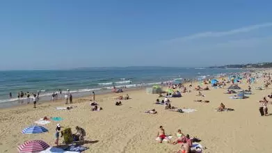 Bournemouth beach on a busy summer's day