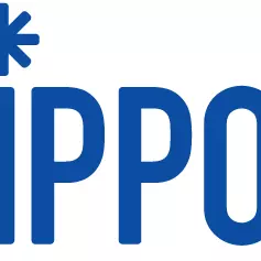 IPPO spelled out in blue capital letters