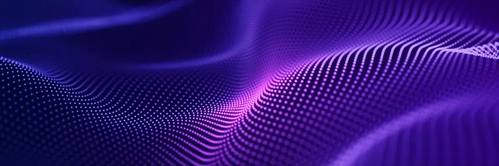 Abstract wave background with many glowing particles