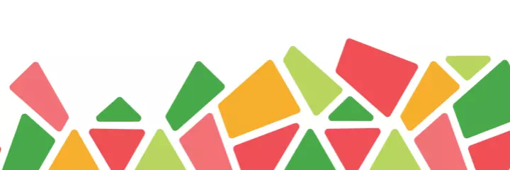 A graphic image of bright, multi coloured irregular segments.