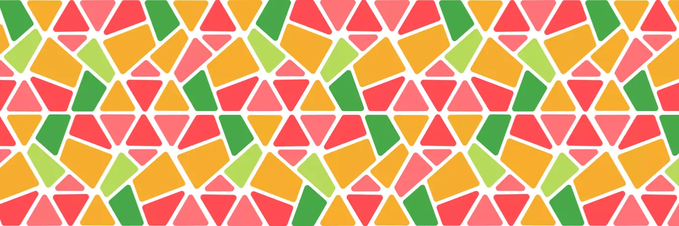 A graphic image of bright, multi coloured irregular segments.