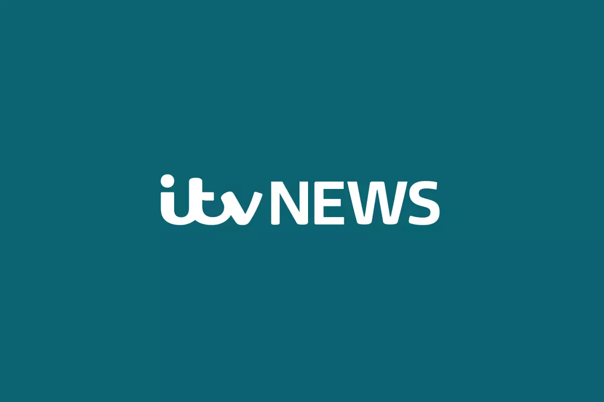 ITV News logo superimposed in white on a teal background