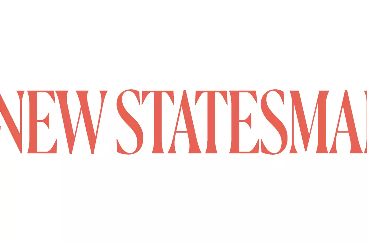 New Statesman written in red capital letters on a white background